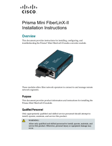 Prisma Mini FiberLinX-II Installation Instructions Overview