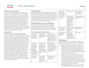 Cisco AssureWave Testing Conditions What Is Cisco AssureWave?