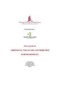 NUI GALWAY ADDITIONAL VOLUNTARY CONTRIBUTION SCHEME BOOKLET.