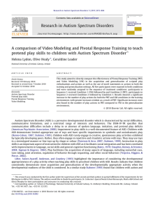 A comparison of Video Modeling and Pivotal Response Training to... pretend play skills to children with Autism Spectrum Disorder