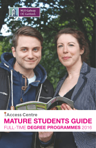 MATURE STUDENTS GUIDE DEGREE PROGRAMMES
