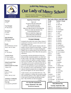 Our Lady of Mercy Staff 2007-2008 Grade Teacher’s Name