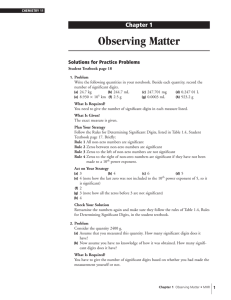 Observing Matter Chapter 1 Solutions for Practice Problems