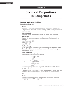 Chemical Proportions in Compounds Chapter 6 Solutions for Practice Problems