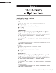 The Chemistry of Hydrocarbons Chapter 13 Solutions for Practice Problems