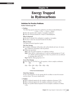 Energy Trapped in Hydrocarbons Chapter 14 Solutions for Practice Problems