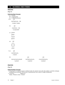 1.5 ALCOHOLS AND ETHERS