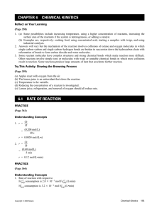 CHAPTER 6 CHEMICAL KINETICS