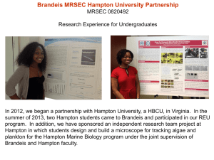 Brandeis MRSEC Hampton University Partnership