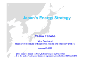 Japan ’ s Energy Strategy Yasuo
