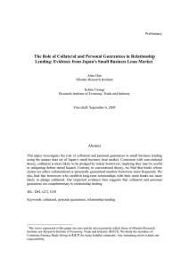 The Role of Collateral and Personal Guarantees in Relationship