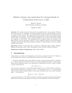 Relative entropy and contraction for extremal shocks of Alexis F. Vasseur