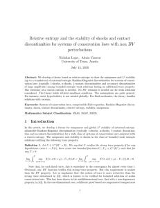 Relative entropy and the stability of shocks and contact