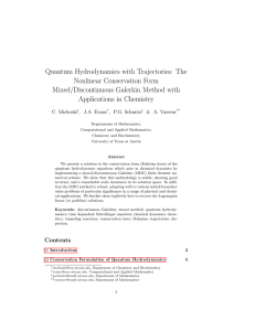 Quantum Hydrodynamics with Trajectories: The Nonlinear Conservation Form Mixed/Discontinuous Galerkin Method with