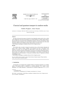 Classical and quantum transport in random media Frédéric Poupaud , Alexis Vasseur