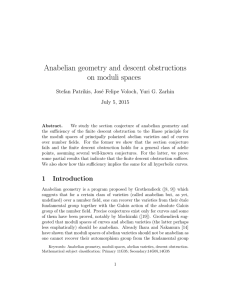 Anabelian geometry and descent obstructions on moduli spaces Stefan Patrikis, Jos´