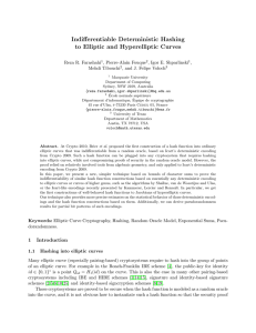 Indifferentiable Deterministic Hashing to Elliptic and Hyperelliptic Curves Reza R. Farashahi