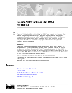 Release Notes for Cisco ONS 15454 Release 4.0