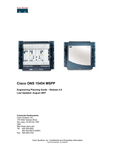 Cisco ONS 15454 MSPP  Engineering Planning Guide – Release 4.0