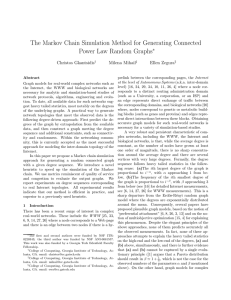 The Markov Chain Simulation Method for Generating Connected ∗ Christos Gkantsidis