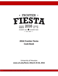 2016 Frontier Fiesta Cook Book  University of Houston