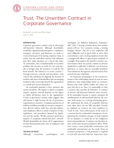 Trust: The Unwritten Contract in Corporate Governance