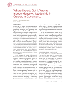 Where Experts Get It Wrong: Independence vs. Leadership in Corporate Governance