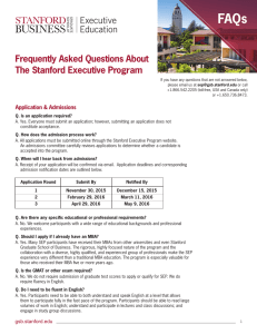 FAQs  Frequently Asked Questions About The Stanford Executive Program