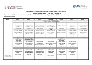 STANFORD-NUS EXECUTIVE PROGRAM IN INTERNATIONAL MANAGEMENT