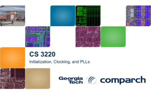 CS 3220 Initialization, Clocking, and PLLs