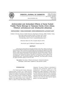 Antimicrobial and Antioxidant Effects of Some Turkish Vicia villosa,