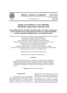 Design and Synthesis of two Alkaloids Derivatives Using Some Chemical Tools