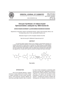 One-pot Synthesis of Indeno-fused Spirooxindoles catalyzed by SBA-Oxime-Zn ORIENTAL JOURNAL OF CHEMISTRY