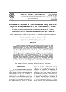 Dynamics of Condition of Groundwater and Using if for Sub-