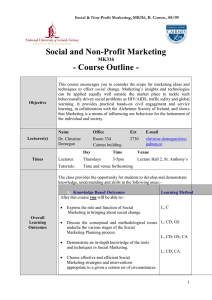 Social and Non-Profit Marketing - Course Outline - MK316