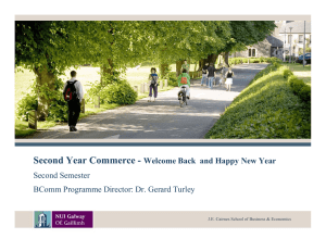 Second Year Commerce - Welcome Back  and Happy New Year