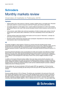 Monthly markets review Schroders Overview of markets in February 2016