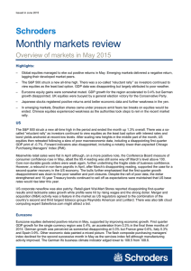 Monthly markets review Schroders Overview of markets in May 2015