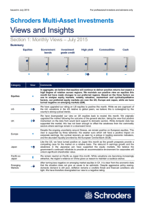 Views and Insights  Schroders Multi-Asset Investments – July 2015