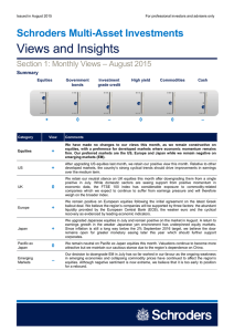 Views and Insights  Schroders Multi-Asset Investments – August 2015