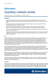 Quarterly markets review Schroders Overview of markets in Q4 2015