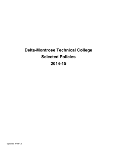 Delta-Montrose Technical College Selected Policies 2014-15