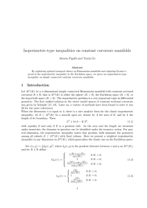 Isoperimetric-type inequalities on constant curvature manifolds Alessio Figalli and Yuxin Ge