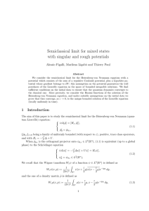 Semiclassical limit for mixed states with singular and rough potentials