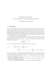 Regularity of solutions to the parabolic fractional obstacle problem 1 Introduction