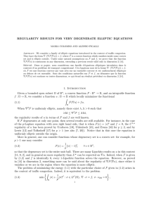 REGULARITY RESULTS FOR VERY DEGENERATE ELLIPTIC EQUATIONS