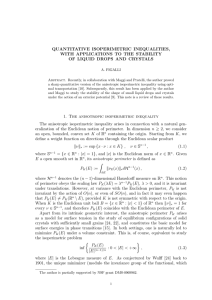 QUANTITATIVE ISOPERIMETRIC INEQUALITIES, WITH APPLICATIONS TO THE STABILITY