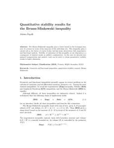 Quantitative stability results for the Brunn-Minkowski inequality Alessio Figalli