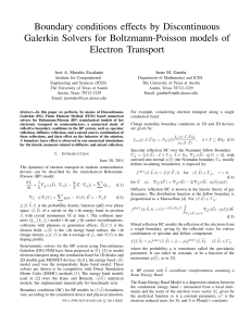 Boundary conditions effects by Discontinuous Galerkin Solvers for Boltzmann-Poisson models of