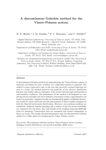 A discontinuous Galerkin method for the Vlasov-Poisson system R. E. Heath,